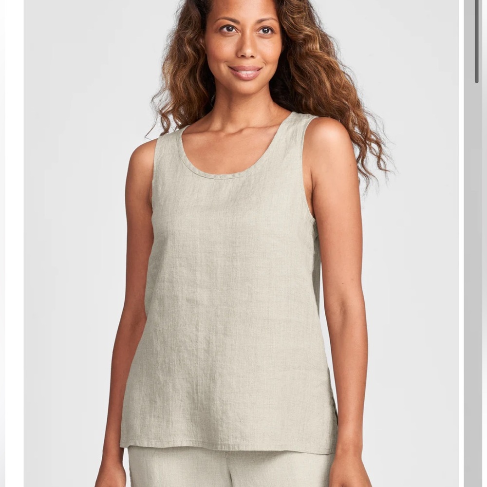 $94 Flax linen yellow butter tank lithuania size small festival westerncore
